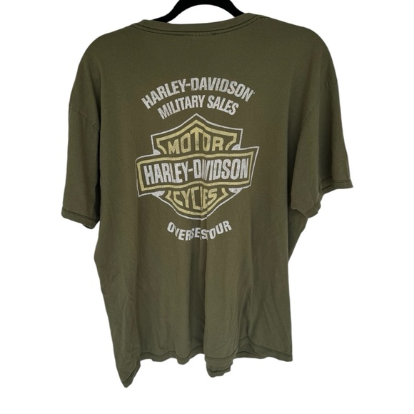 Harley Davidson Military green Milwaukee crewneck graphic t-shirt size 2X - Picture 2 of 5